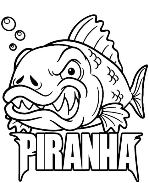 Desenhos De Peixe Piranha Para Crian As Para Colorir E Imprimir