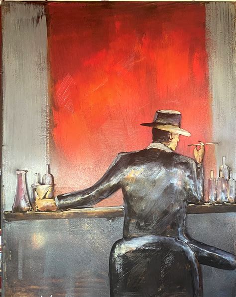 Tableau Art M Tal Gentleman Au Bar Halle Brocante Et Caf