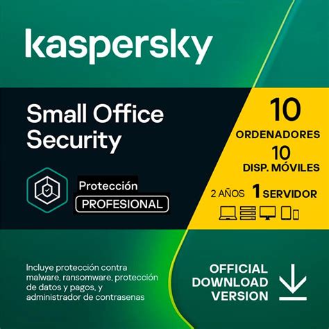 Kaspersky Small Office Security 10 Dispositivos 10 Móviles 1 Servidor 2