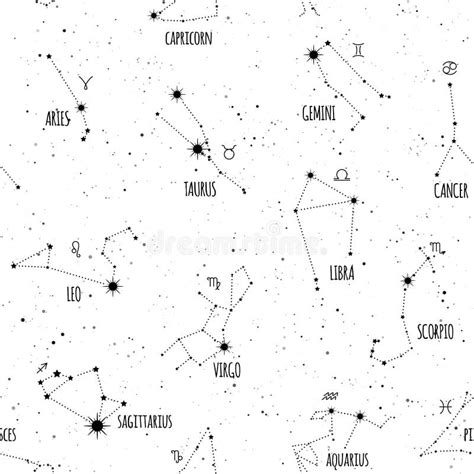 Modello Senza Cuciture Dello Zodiaco Spazio Costellazioni Della