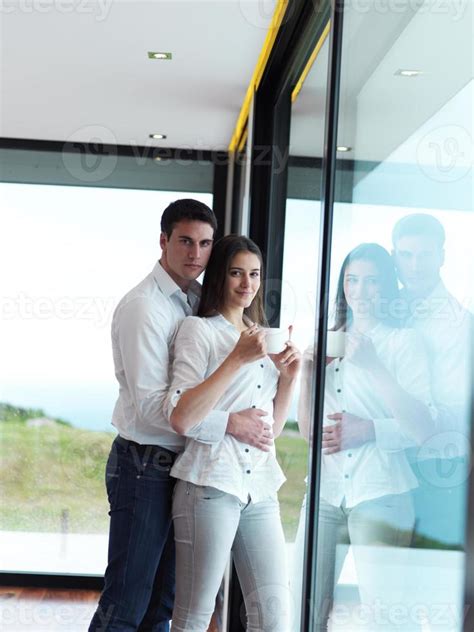 relaxet young couple drink first morning coffee 10831864 Stock Photo at ...