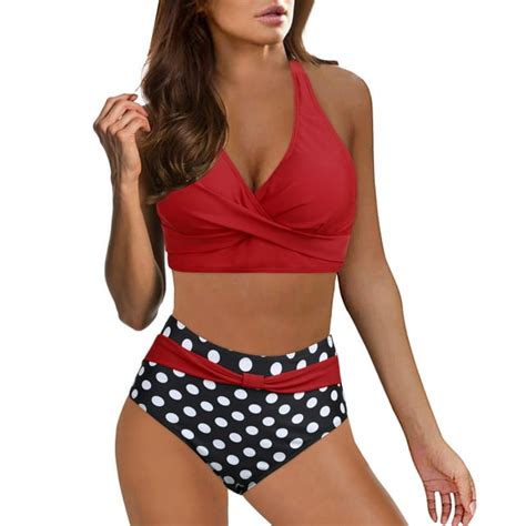 Rinsvye Women High Waisted Bikini Sexy Push Up Two Piece Swimsuits