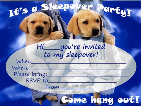 Invitations For Sleepover Party