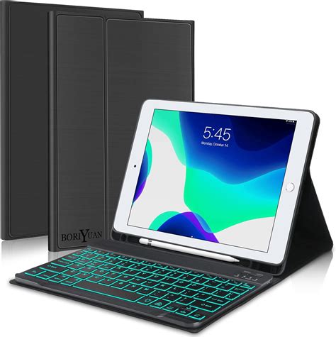 New Ipad 10 2 7th Generation 2019 Keyboard Case Boriyuan 7 Colors Backlit Detachable Keyboard