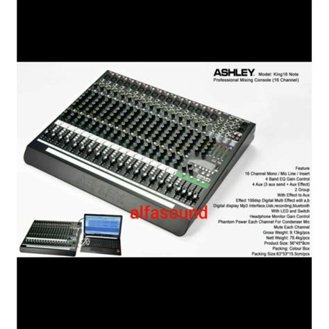 Jual MIXER ASHLEY KING 16 NOTE ASHLEY KING16 NOTE ORIGINAL USB