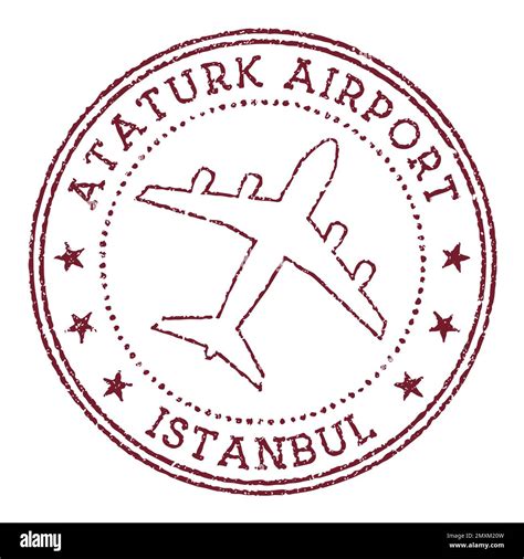 Sello Del Aeropuerto Ataturk De Estambul Logotipo Redondo Del Aeropuerto De Estambul