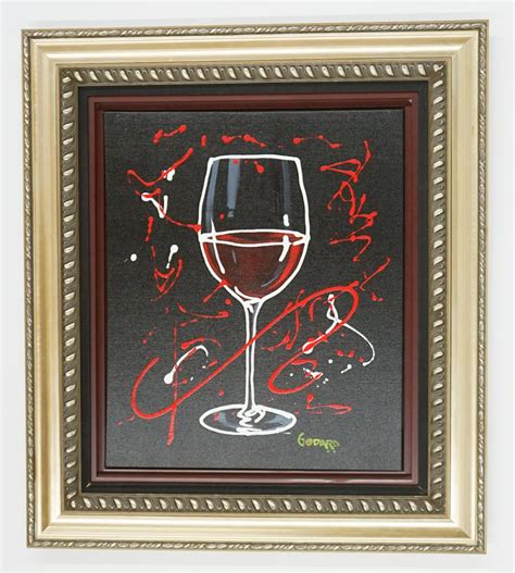 Michael Godard, Red Wine on Black, Signed Acrylic