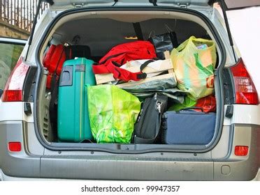 Car Trunk Filled Luggage Ready Leave Stock Photo 99947357 Shutterstock