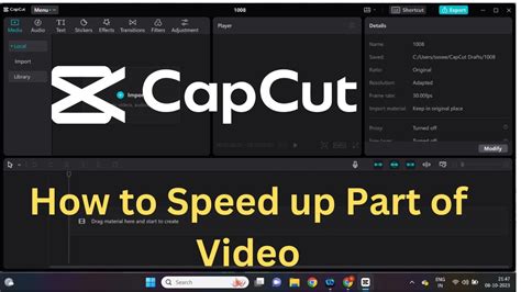 Capcut Tutorial How To Speed Up Part Of A Video In Capcut Pc Youtube