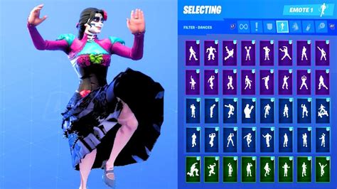 Rosa Skin Showcase With All Fortnite Dances And Emotes Youtube