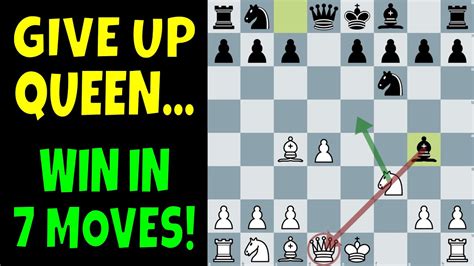 Blackmar Diemer Gambit Opening Trap Sacrifice Queen Checkmate In 7 Moves Chess Opening