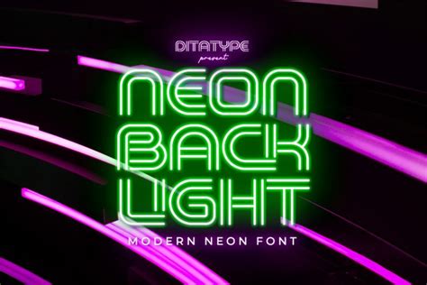 Neon Backlight Display Font Dita Type