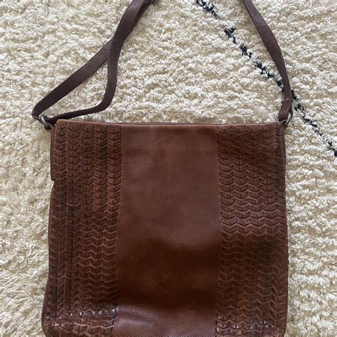 Brown leather bag - Depop