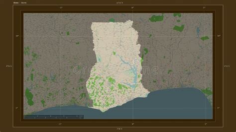 Ghana Highlighted Composition Topo French Stock Illustration