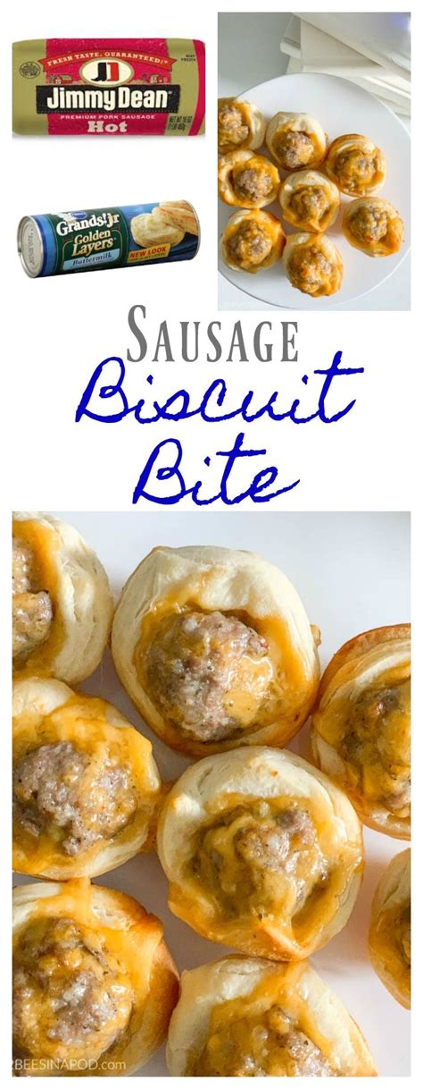 Sausage Biscuit Bites Cheesy And Delicious 2 Bees In A Pod Recipe Sausage Biscuits