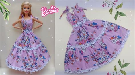 Making Beautiful Doll Long Frock Doll Dress Making Easy Diy Barbie