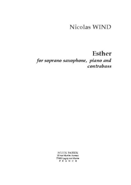 Esther - Piano - Sheet Music | Sheet Music Plus