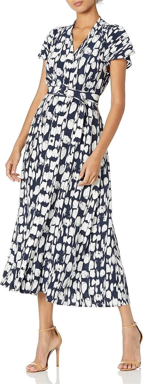 French Connection Women S Islanna Crepe Printed Midi Drs Casual Dress