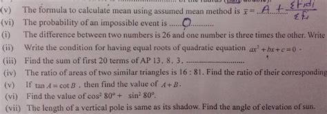 V The Formula To Calculate Mean Using Assumed Mean Method Is Xˉ A εfi