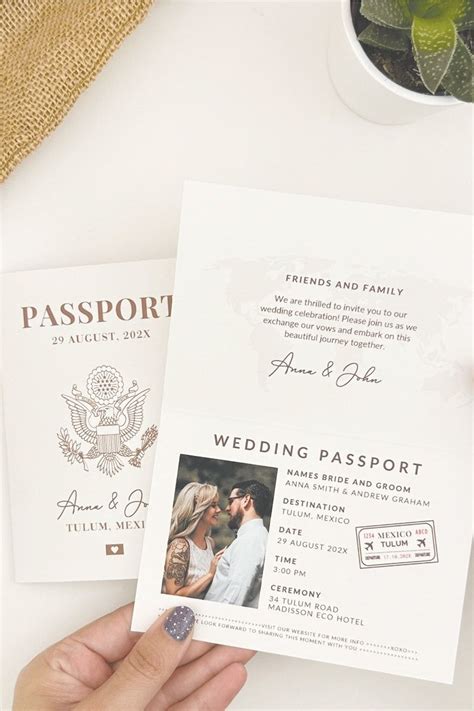 Custom Wedding Passport Template Destination Wedding Passport Editable Template Passport