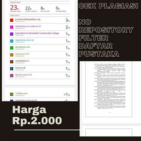 Jual Jasa Cek Plagiasi No Repository Cepet Dan Murah Shopee Indonesia