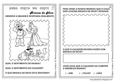 Caderno De Atividades Branca De Neve Projeto Contos De Fada Ideia