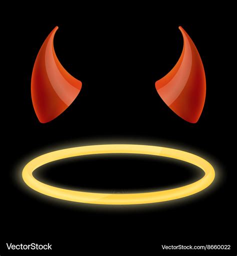 Devil horns and angel halo Royalty Free Vector Image