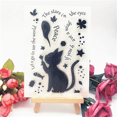 Silhouet Kat Transparant Clear Siliconen Stempel S Grandado