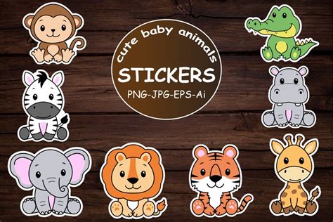 Cute Baby Animals Stickers (2552669)