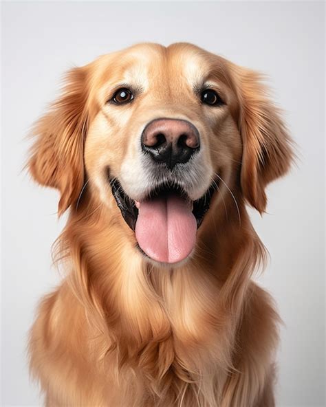 Un Perro Golden Retriever Con Una Lengua Rosa Foto Premium