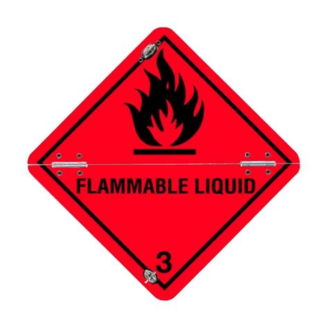 Flammable Liquid Warning Diamond With Flammable Symbol