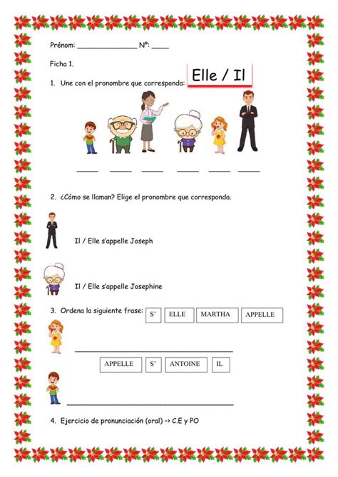 Ficha Interactive Worksheet Teaching French French