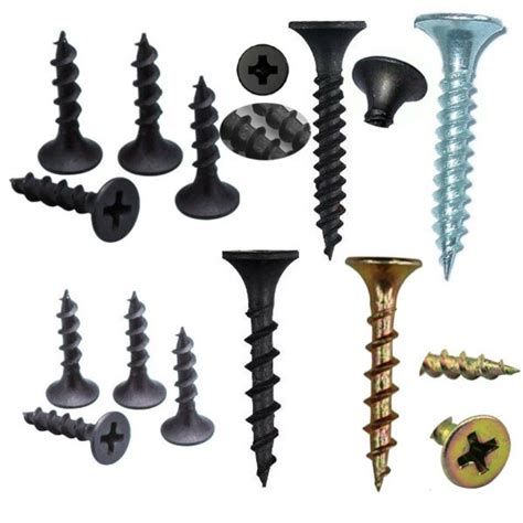 Black Phosphated Drywall Screw Flat Bulge Head For Metal And Gypsum