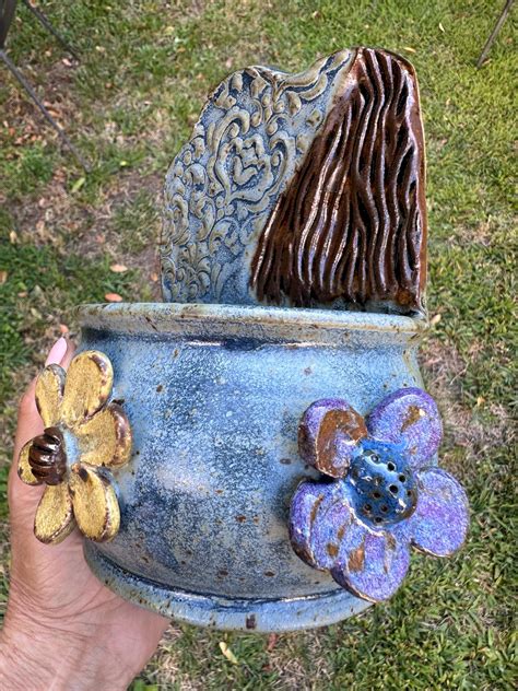 Ceramic Wall Planter, Wall Pocket, Flowers Wall Pottery, Succulent Wall ...