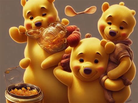 Winnie The Pooh And Honey Pot Cute And Cuddly Highly Stable