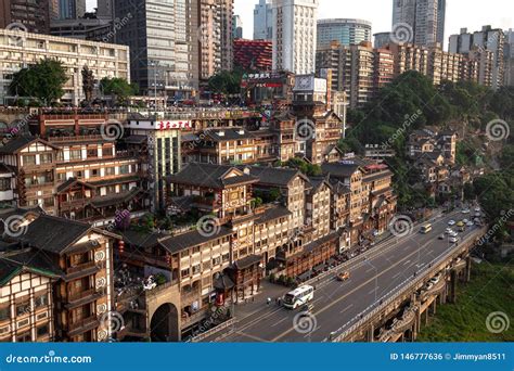 The Chongqing Hongyadong is the Famous Place in the City,a Lot of ...