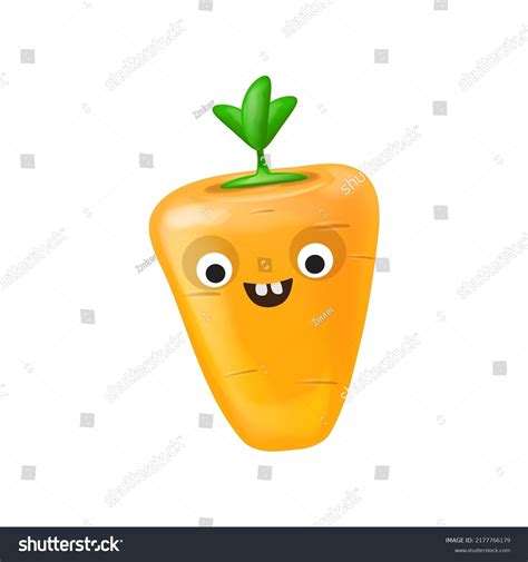 Cute Smiling Carrot Isolated On White Stock Vector Royalty Free