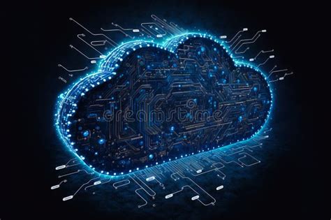 Digital Cloud Computing Technology Concept Generative Ai Stock Image