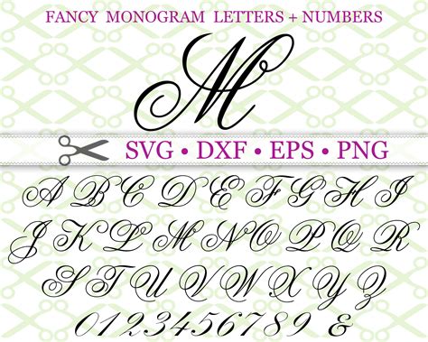 Fancy Script Monogram Font