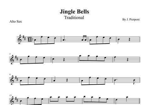 Jingle Bells Arr Leo Silva By J Pierpont Sheet Music For Alto Sax