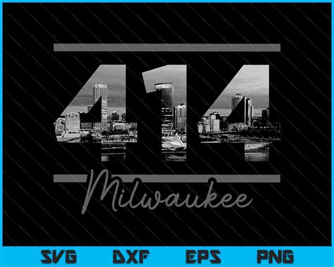 Milwaukee 414 Area Code Skyline Wisconsin Vintage Svg Png Creativeusarts