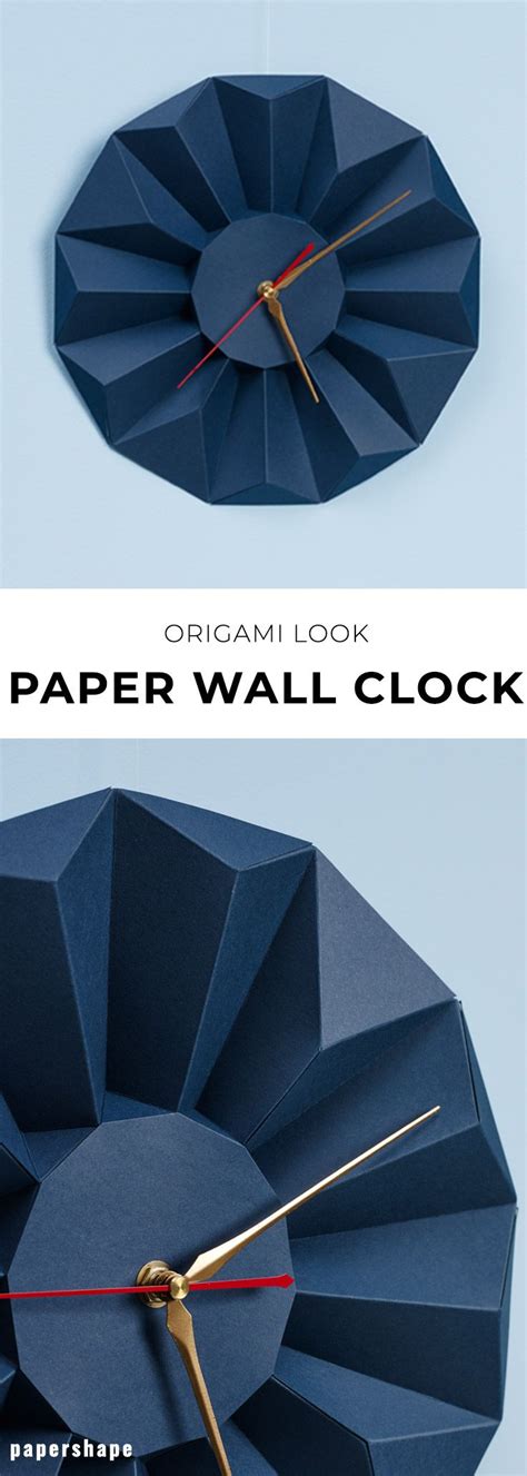 Modern Wall Clock Origami Wall Decor Minimalist Clock Etsy Wall