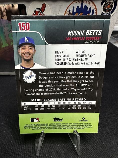 2022 Topps Stadium Club Chrome Variation Mookie Betts Los Angeles