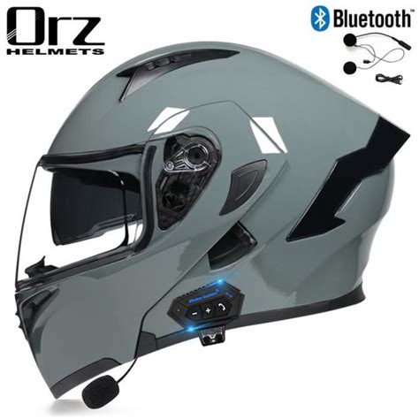 RUMOCOVO Casque De Moto Avec Bluetooth Visage Ouvert Protection De