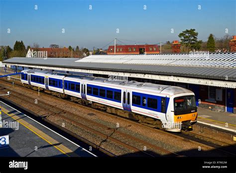 Diesel train stopped and waiting in Princes Risborough Railway Station ...