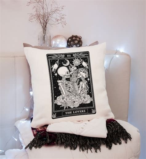 The Lovers Tarot Card Pillow Cover The Lovers Tarot Pillow Etsy