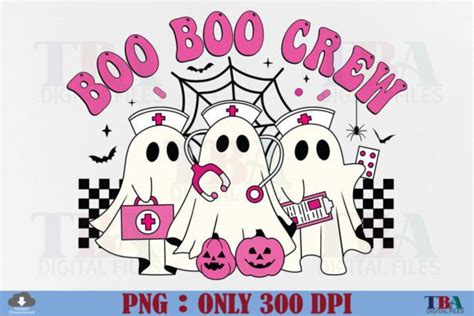 Nurse Halloween Pink Ghost Boo Boo Crew Graphic By Tba Digital Files