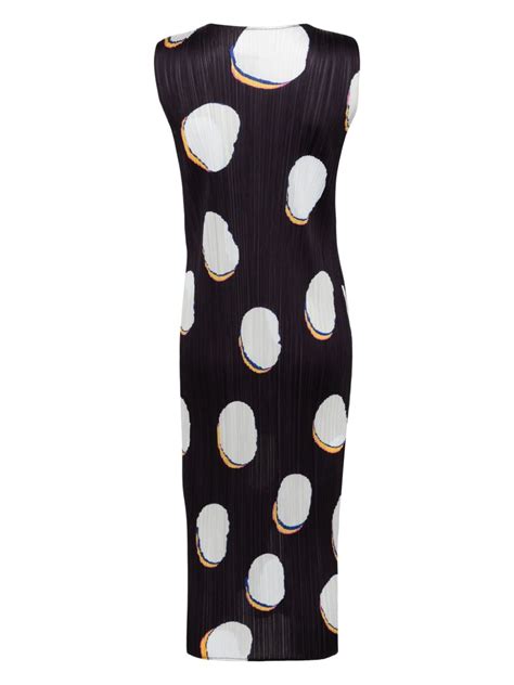 Pleats Please Issey Miyake Bean Dots Pliss Midi Dress Blue Farfetch