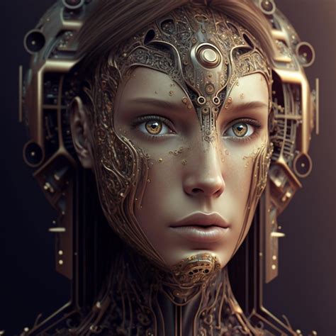 Premium Photo Portrait Beautiful Robotic Woman Artifical Intelegent