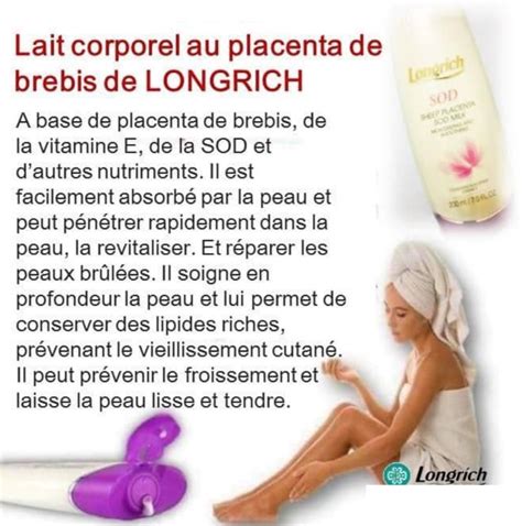 Lait Corporel SOD Longrich à base de placenta de brebis 200ml